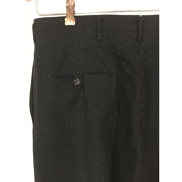 古着 50-60s サスペンダーボタン ブラック フランネル ウール