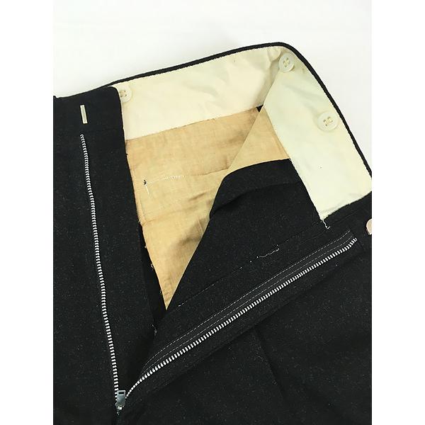 古着 50-60s サスペンダーボタン ブラック フランネル ウール