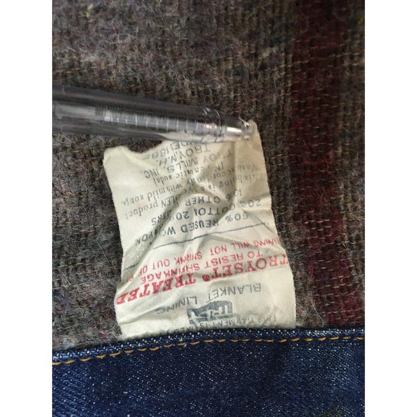 古着 70s Levi's 70505 「初期」 TROY ブランケット 濃紺 インディゴ