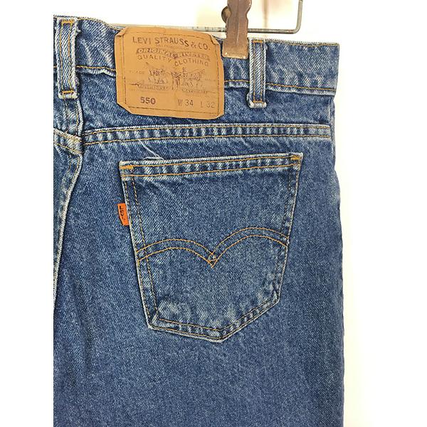古着 90s USA製 Levi's 550-0289 濃紺 ブルー デニム パンツ ジーンズ