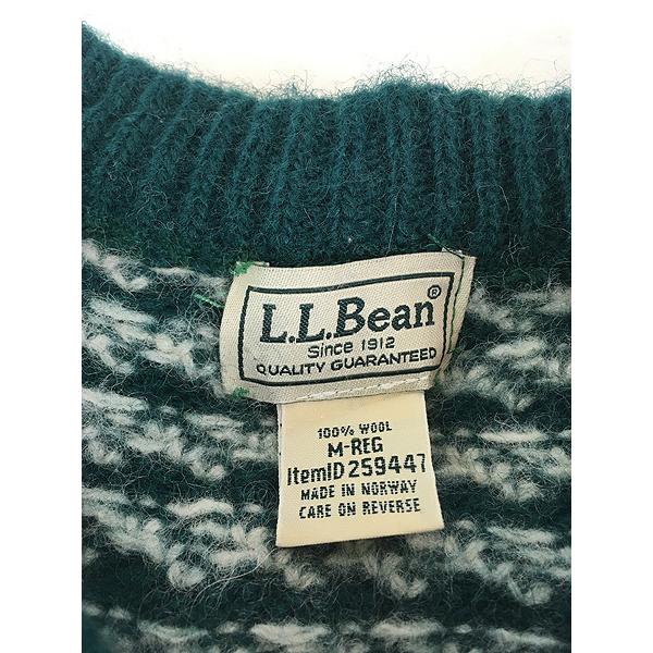 古着 00s ノルウェー製 LL Bean グリーン×ホワイト バーズアイ 古着 00s ノルウェー製 LL Bean グリーン×ホワイト バーズアイ