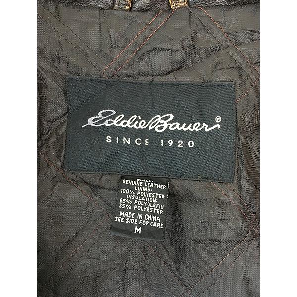 古着 00s Eddie Bauer パデッド 牛革 レザー カー コート M : 古着屋