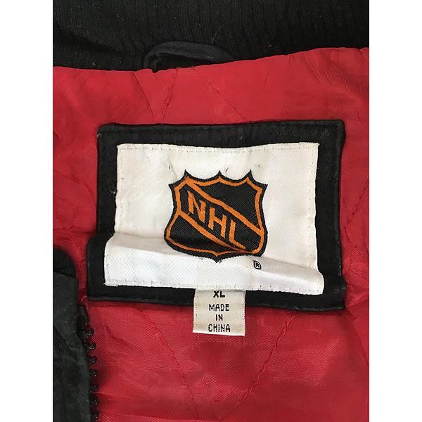 古着 NHL Detroit Red Wings レッドウィングス 本革 オール スエード