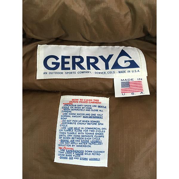 古着 80s USA製 GERRY 軽量 ボリューム ダウン ベスト 茶 M : 古着屋
