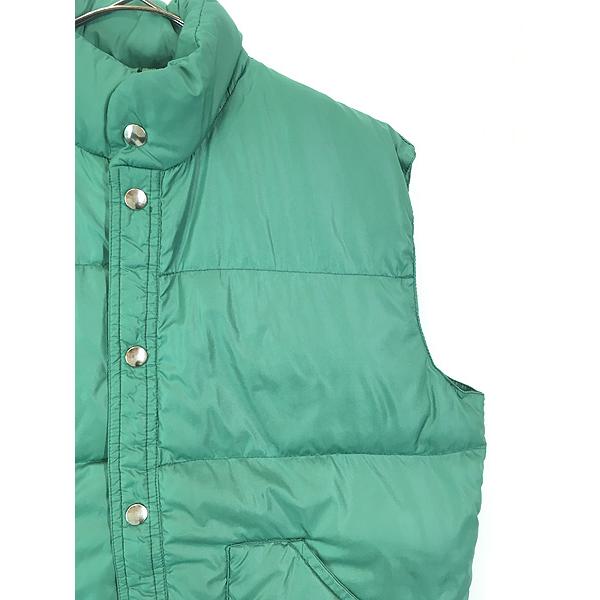 古着 80s campus 軽量 ボリューム ダウン ベスト 緑 M : 古着屋