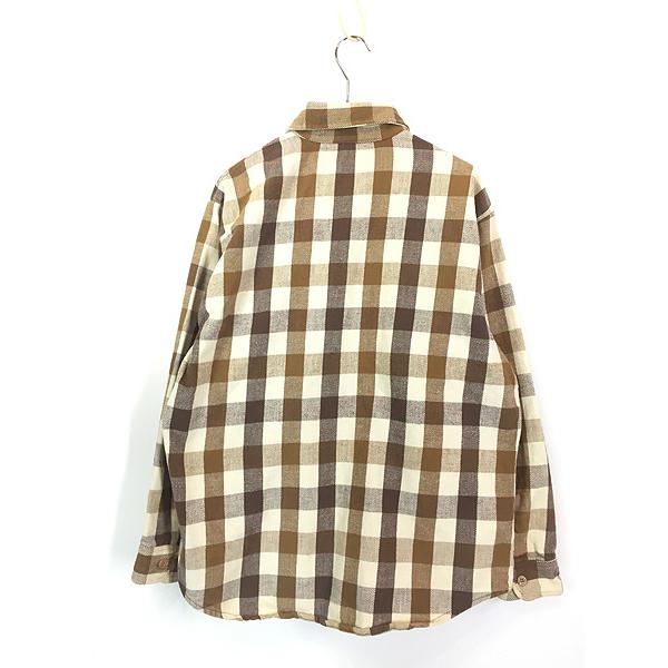 古着 80s USA製 BIG MAC ブラウン×ホワイト ブロック チェック ヘビー