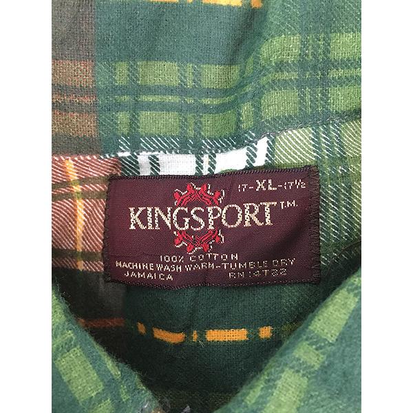 古着 Deadstock!! 70s KINGSPORT チェック プリント フランネル 