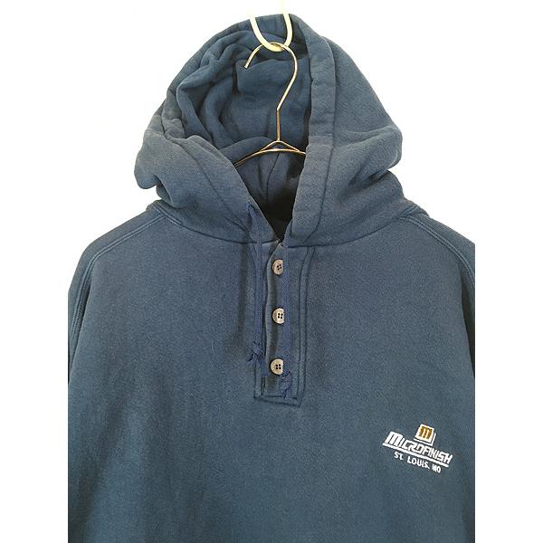 古着 90s USA製 Russell High Cotton ワンポイント ハーフボタン プル