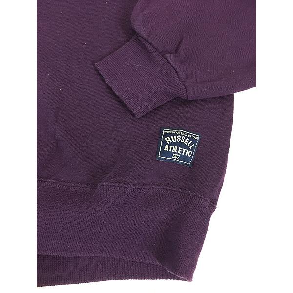 古着 90s USA製 Russell 無地 ソリッド 前V タートルネック スウェット トレーナー ワイン L 古着 90s USA製 Russell 無地 ソリッド 前V タートルネック スウェット