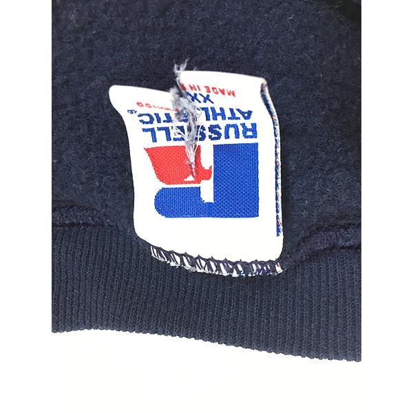 古着 90s Russell 無地 ソリッド 前V セットイン ビッグサイズ スウェット トレーナー ネイビー XXL 古着 90s Russell 無地 ソリッド 前V セットイン ビッグサイズ