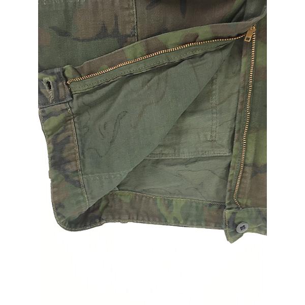古着 60s WALDESジップ ERDL リーフ カモ 迷彩 コットンサテン