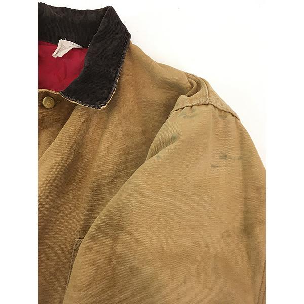 古着 80s USA製 Carhartt レッド キルティング ライナー ブラウン
