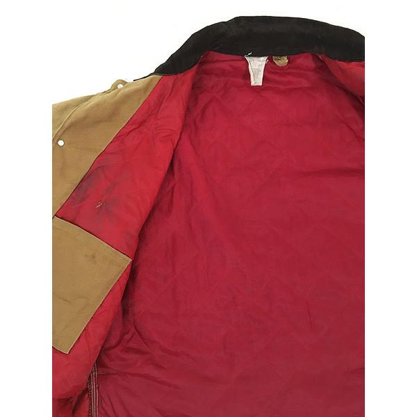 古着 80s USA製 Carhartt レッド キルティング ライナー ブラウン