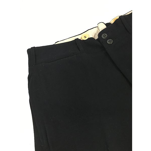 古着 50s サスペンダーボタン ブラック フランネル ウール スラックス