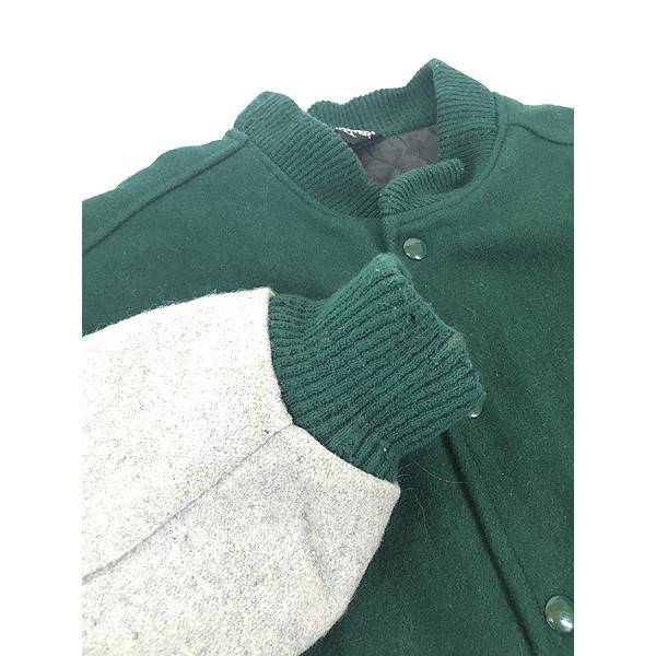 古着 90s USA製 SPORTSWEAR 「Trendway」 2tone パデッド メルトン ウール スタジアム ジャケット スタジャン L 古着 90s USA製 SPORTSWEAR 「Trendway」 2tone パデッド メルトン