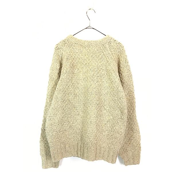 古着 80s BANANA REPUBLIC ローゲージ ヘビー ウール ハンド ニット 