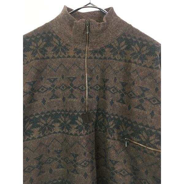 古着 80s Italy製 LL Bean ネイティブ スノーフレーク ボーダー ハーフ