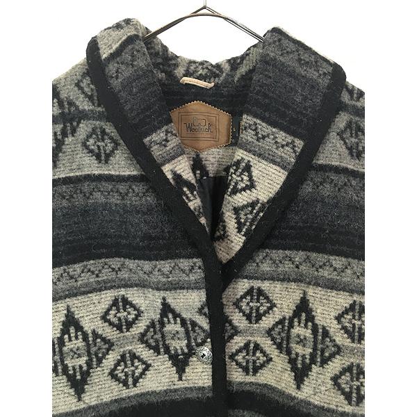 古着 80s USA製 WoolRich ネイティブ チマヨ 総柄 ショールカラー