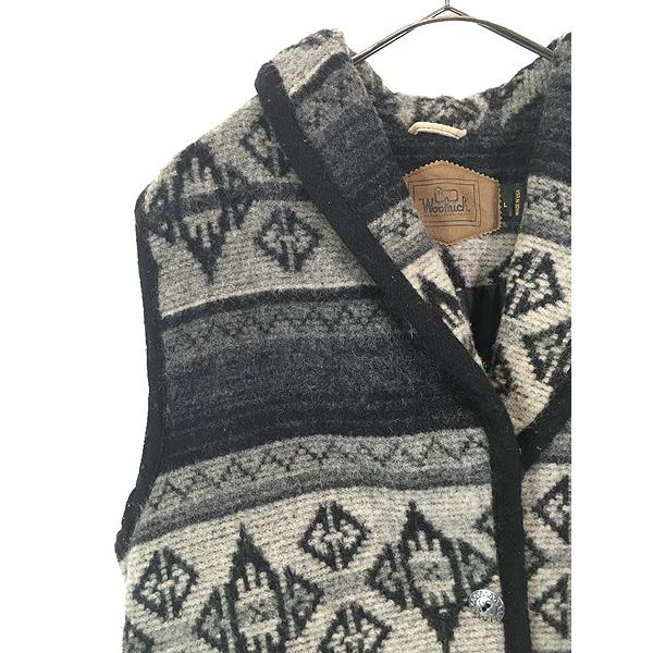古着 80s USA製 WoolRich ネイティブ チマヨ 総柄 ショールカラー