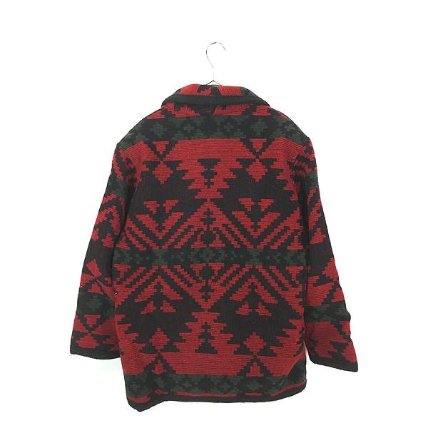 古着 80s USA製 WoolRich ネイティブ チマヨ 総柄 ショールカラー