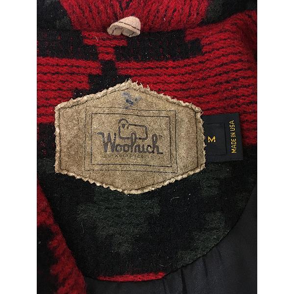 古着 80s USA製 WoolRich ネイティブ チマヨ 総柄 ショールカラー