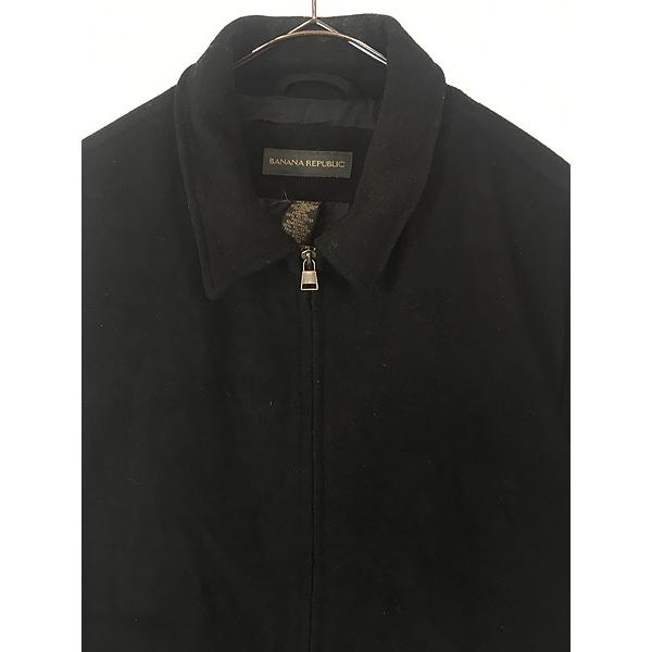古着 00s BANANA REPUBLIC パデッド 豪華 ブラック カシミヤ ウール