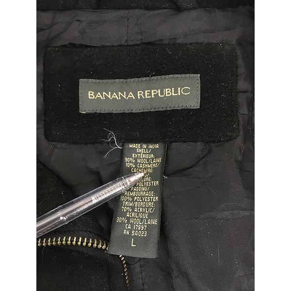 古着 00s BANANA REPUBLIC パデッド 豪華 ブラック カシミヤ ウール