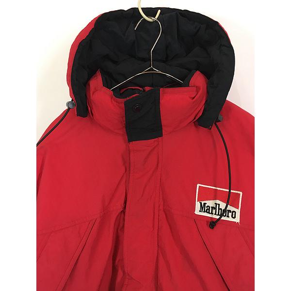 古着 90s Marlboro 企業 刺しゅう 2way ダウン ジャケット パーカー L