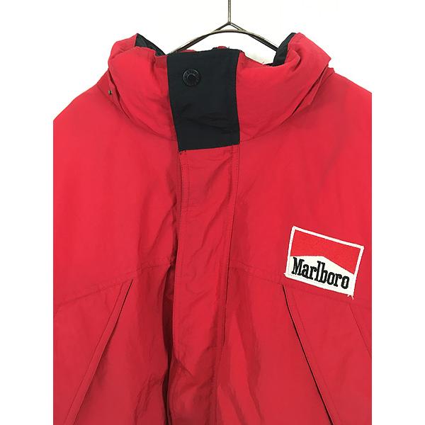 古着 90s Marlboro 企業 刺しゅう 2way ダウン ジャケット パーカー L