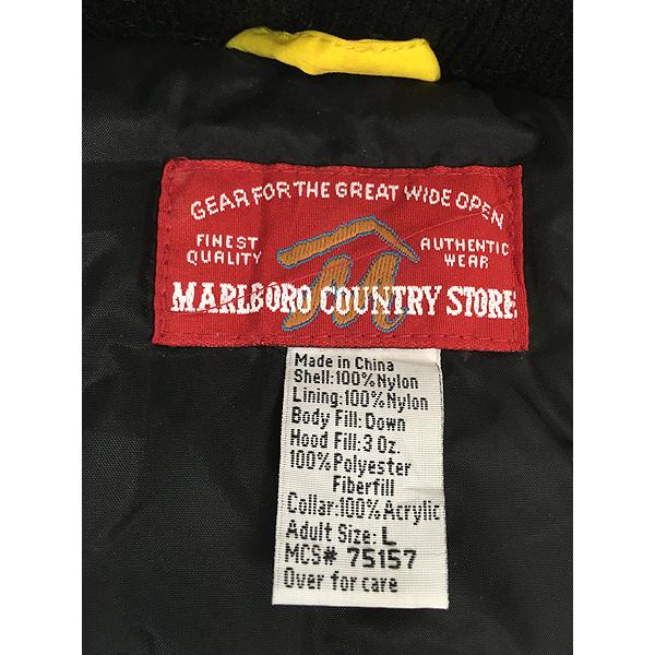 古着 90s Marlboro 企業 刺しゅう 2way ダウン ジャケット パーカー L