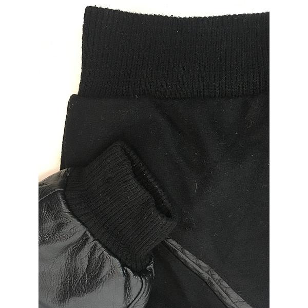 古着 00s Mercedes Benz ベンツ 刺しゅう 本革 レザー メルトン ウール