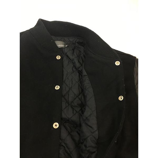 古着 00s USA製 Mercedes Benz ベンツ 刺しゅう 本革 レザー メルトン ウール スタジャン ジャケット L 古着 古着 00s Mercedes Benz ベンツ 刺しゅう 本革 レザー メルトン ウール