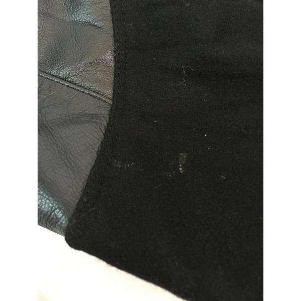 古着 00s Mercedes Benz ベンツ 刺しゅう 本革 レザー メルトン ウール