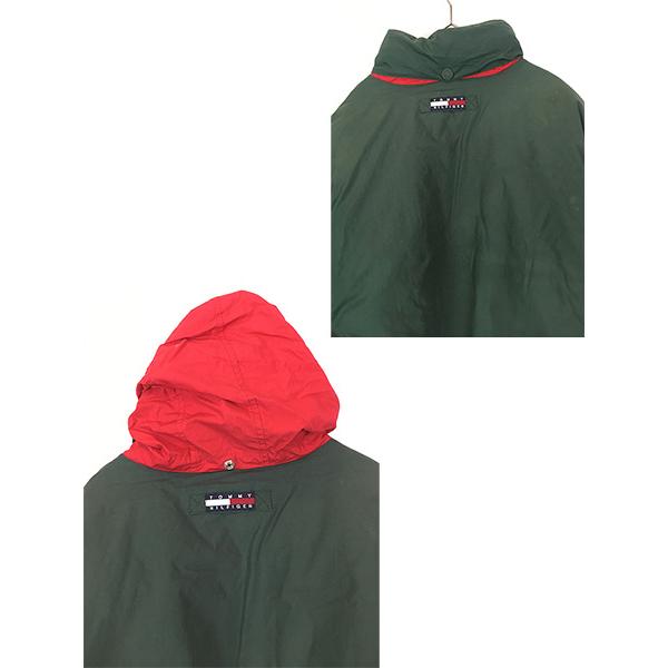 古着 90s   フラッグ ロゴ パッチ 2way ナイロン ダウン ジャケット XL 古着 古着 90s TOMMY HILFIGER フラッグ ロゴ パッチ 2way ナイロン ダウン