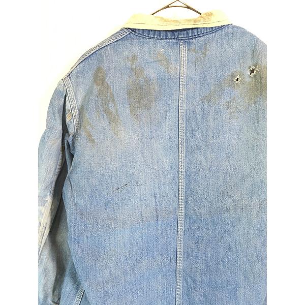 古着 80s USA製 Lee 81-LJ ダメージ デニム ブランケット ワーク