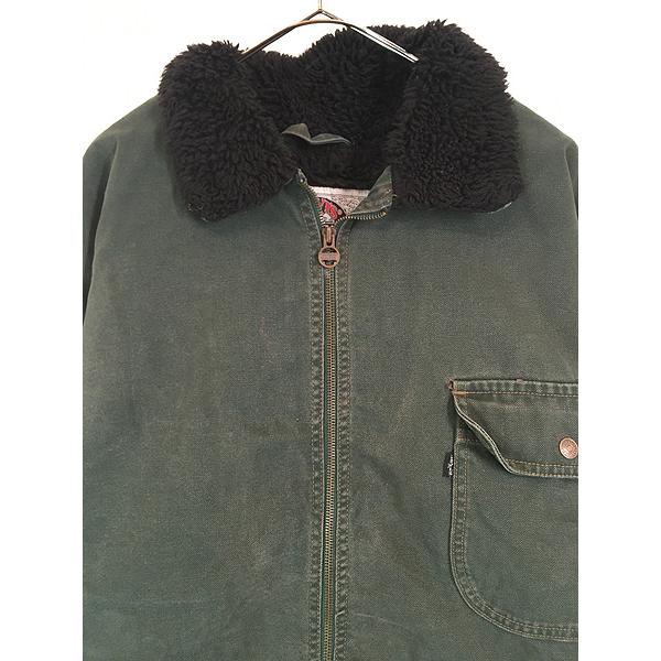 古着 90s Levi's 72629-3235 ボア フリース ライナー オリーブ ダック ワーク カバーオール ジャケット コート XL 古着 90s Levi's 72629-3235 ボア フリース ライナー オリーブ ダック