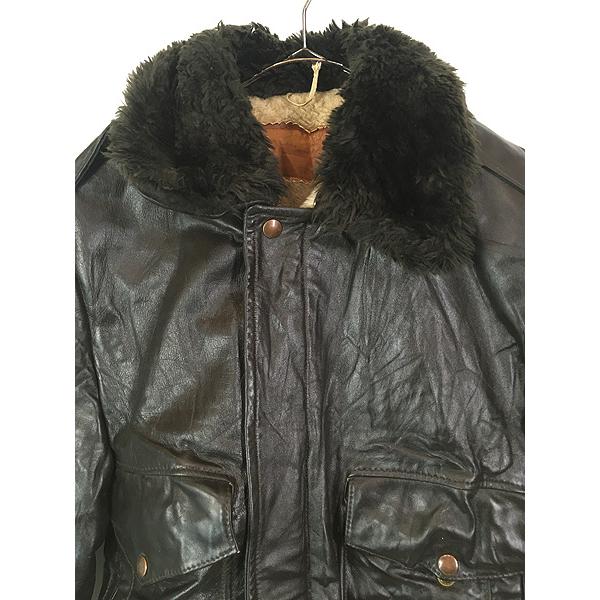 古着 70s William Barry G-1タイプ ボア ライナー 本革 レザー