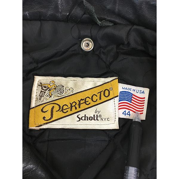 古着 80s USA製 Schott Bros 「Perfecto」 115 パデッド 本革 レザー