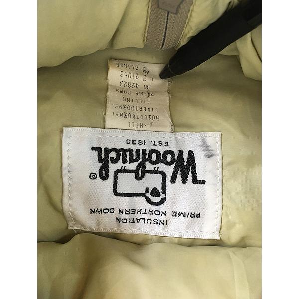 古着 70-80s WoolRich 60/40 クロス シェル ダウン ベスト ベージュ XL