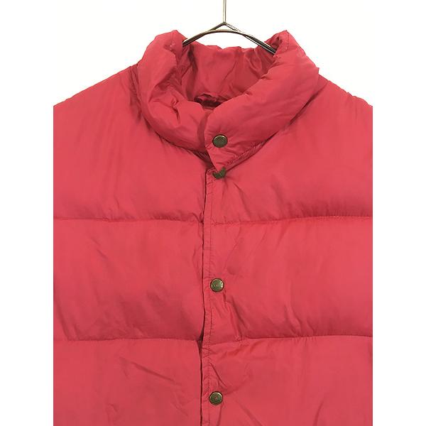 古着 80s LL Bean 軽量 ナイロン シェル グース ダウン ベスト レッド