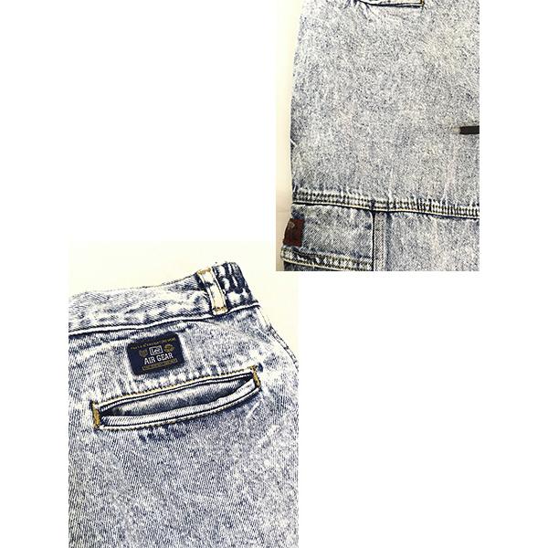 古着 90s Lee 「AIRGEAR」 1タック ブルー ケミカル デニム カーゴ