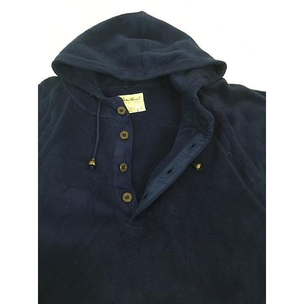 古着 90s USA製 Eddie Bauer 無地 ソリッド ハーフボタン フーデッド