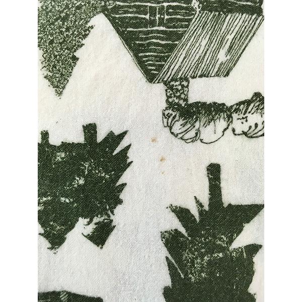 古着 80s USA製 Michigan Rag ツリー ログハウス 総柄 フランネル