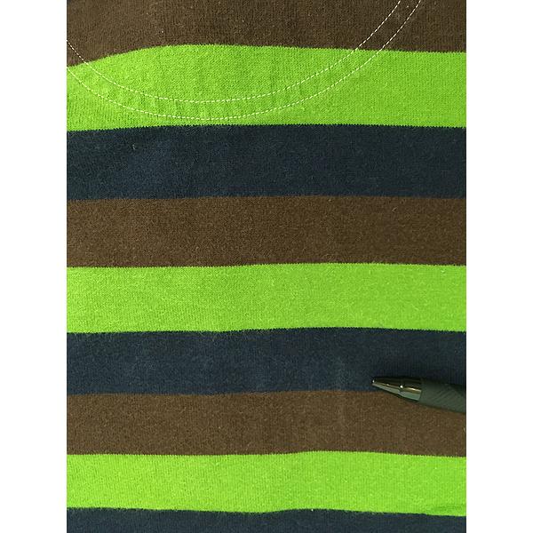 古着 LACOSTE ワニ パッチ 紺×茶×黄緑 ボーダー ラガー ラグビー 古着 LACOSTE ワニ パッチ 紺×茶×黄緑 ボーダー ラガー ラグビー