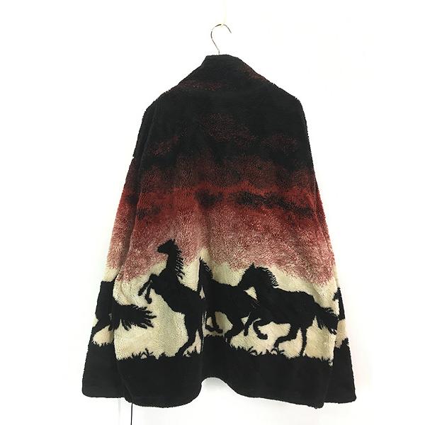古着 90s USA製 BLACK MOUNTAIN 馬 ホース アニマル フリース