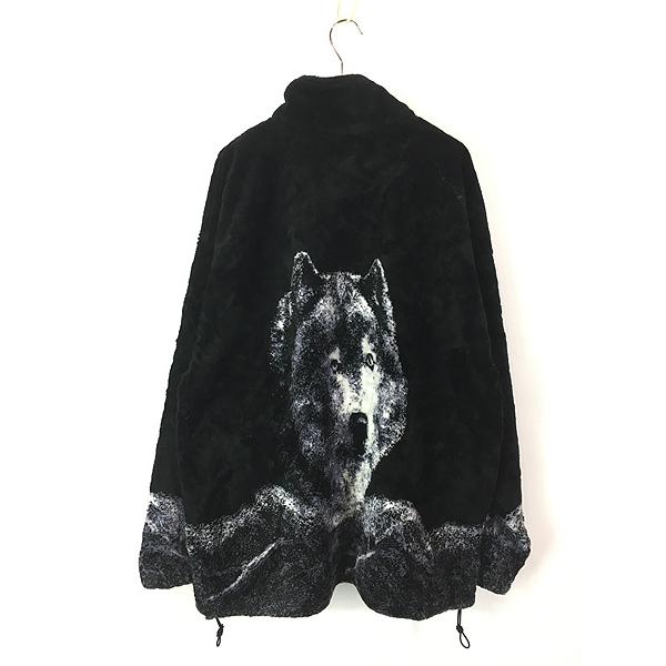 古着 90s USA製 RED HEAD オオカミ ウルフ アニマル フリース