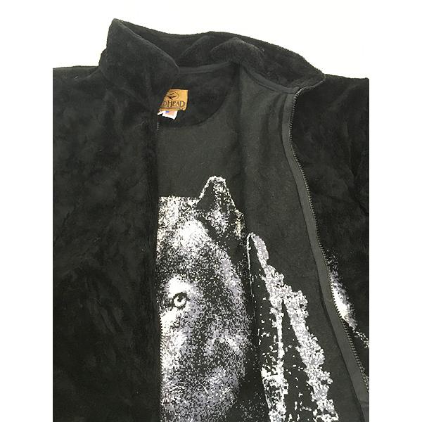 古着 90s USA製 RED HEAD オオカミ ウルフ アニマル フリース