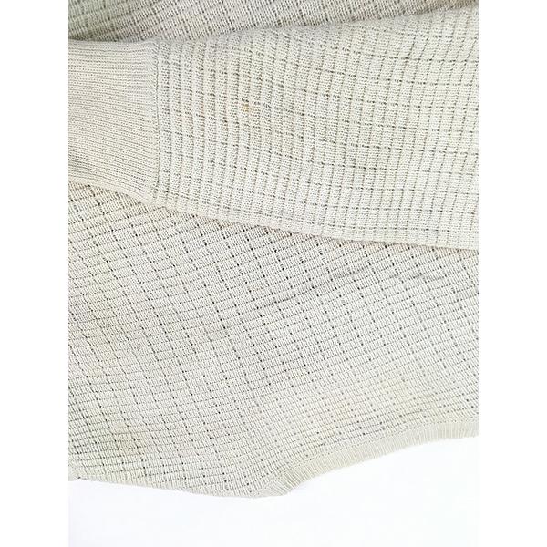 古着 90s SAXONY 本革 レザー × バイカラー アクリル ウール ニット