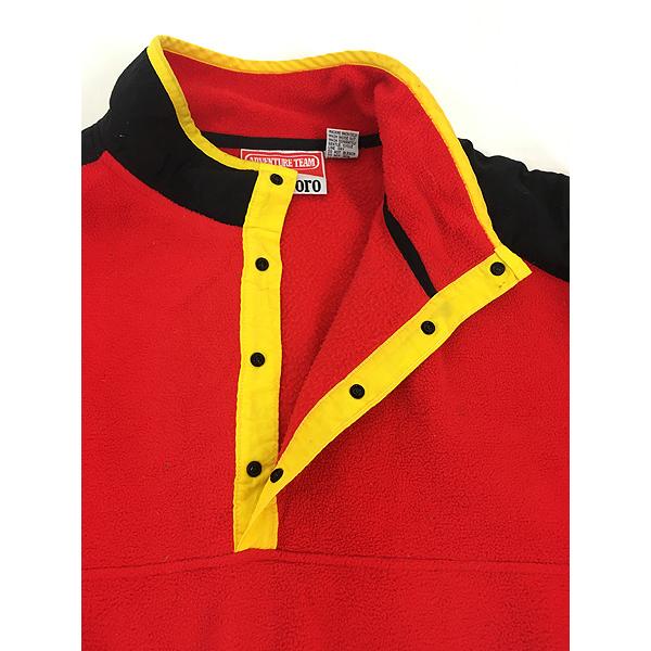 古着 90s Marlboro マルボロ ロゴ パッチ スナップT タイプ フリース