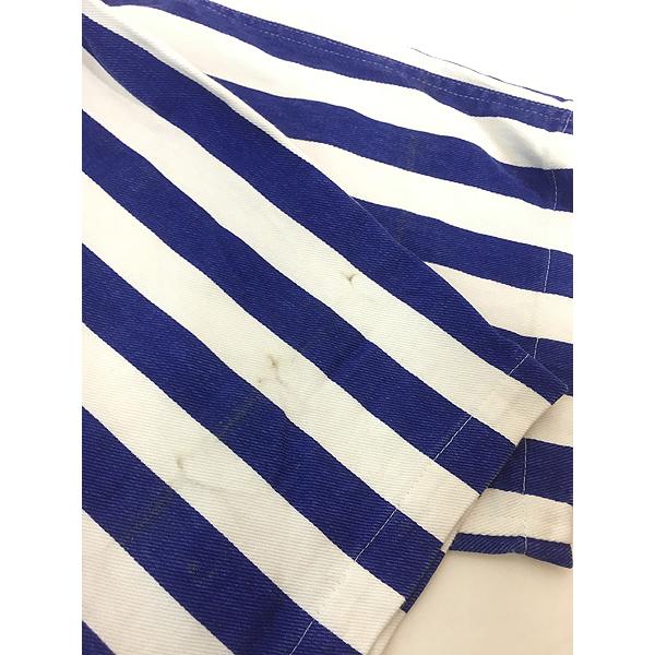 古着 90s GAME BIBS 太ピッチ ストライプ 総柄 デザイン